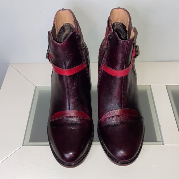 L’Artiste by Spring Step Beauti Zip Booties Leather Shoes Plum Sz 39 (US 8.5) - Picture 3 of 15